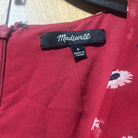 Light Flaws Madewell Red Floral Dress Size 0 - Picture 4 of 13
